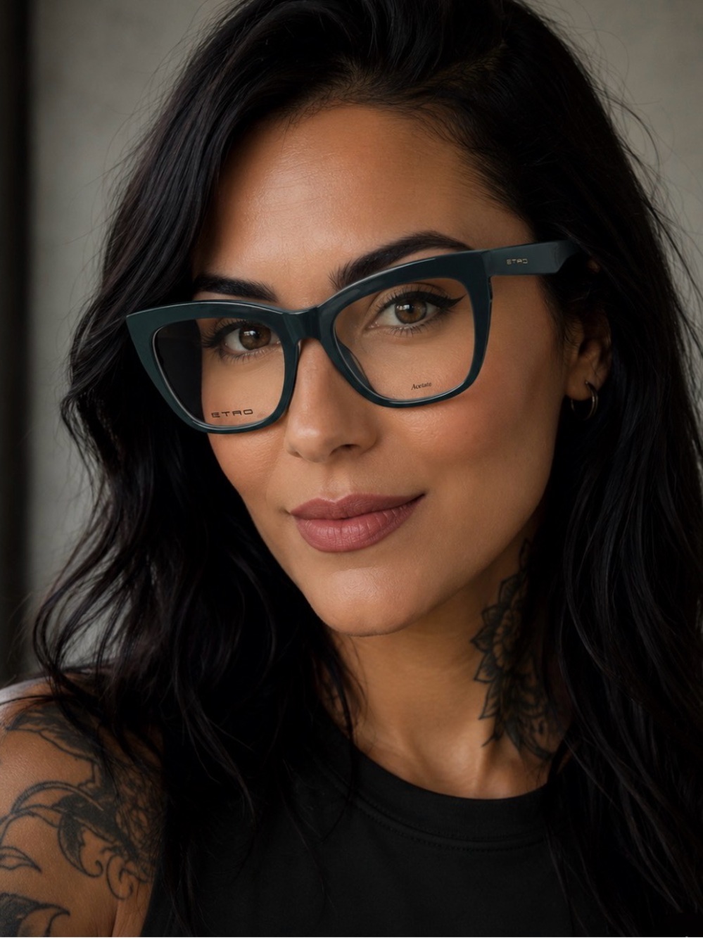 Etro Two-Tone Green and Light Blue Cat-Eye Glasses